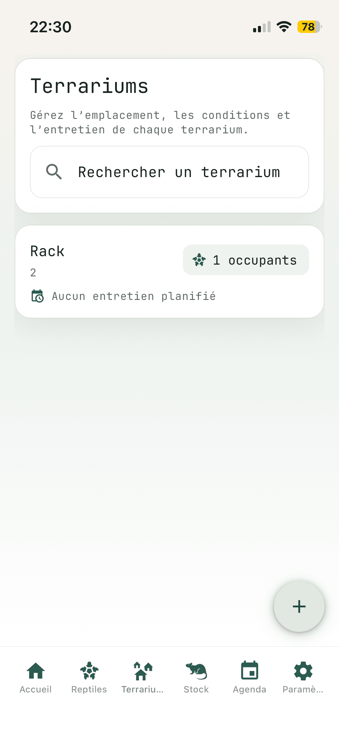 Capture des terrariums